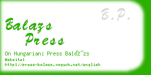 balazs press business card